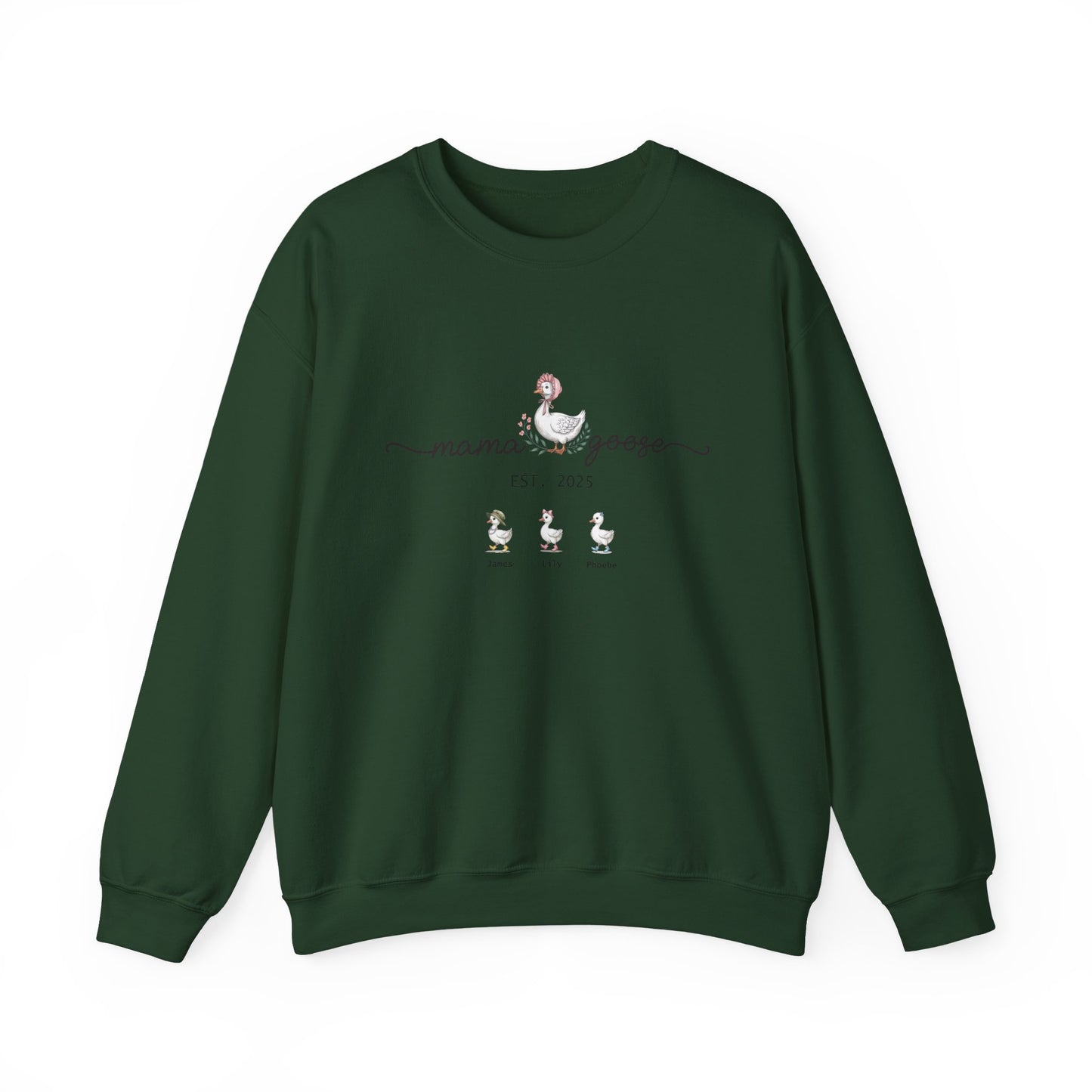 Personalised Mama Goose Sweatshirt – Custom Mum Family Goose Jumper with Kids’ Names