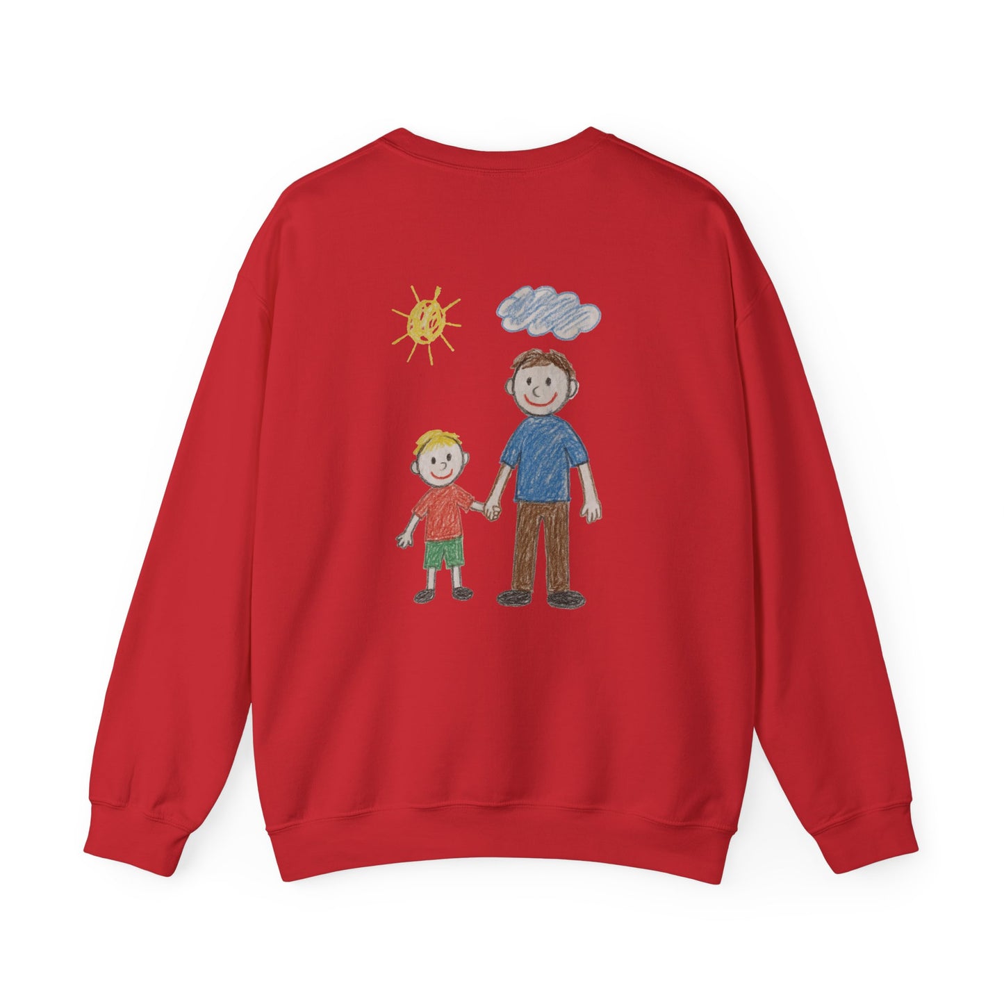 Mens Personalised Kids Drawing Sweatshirt – Custom Child’s Artwork Printed on Back