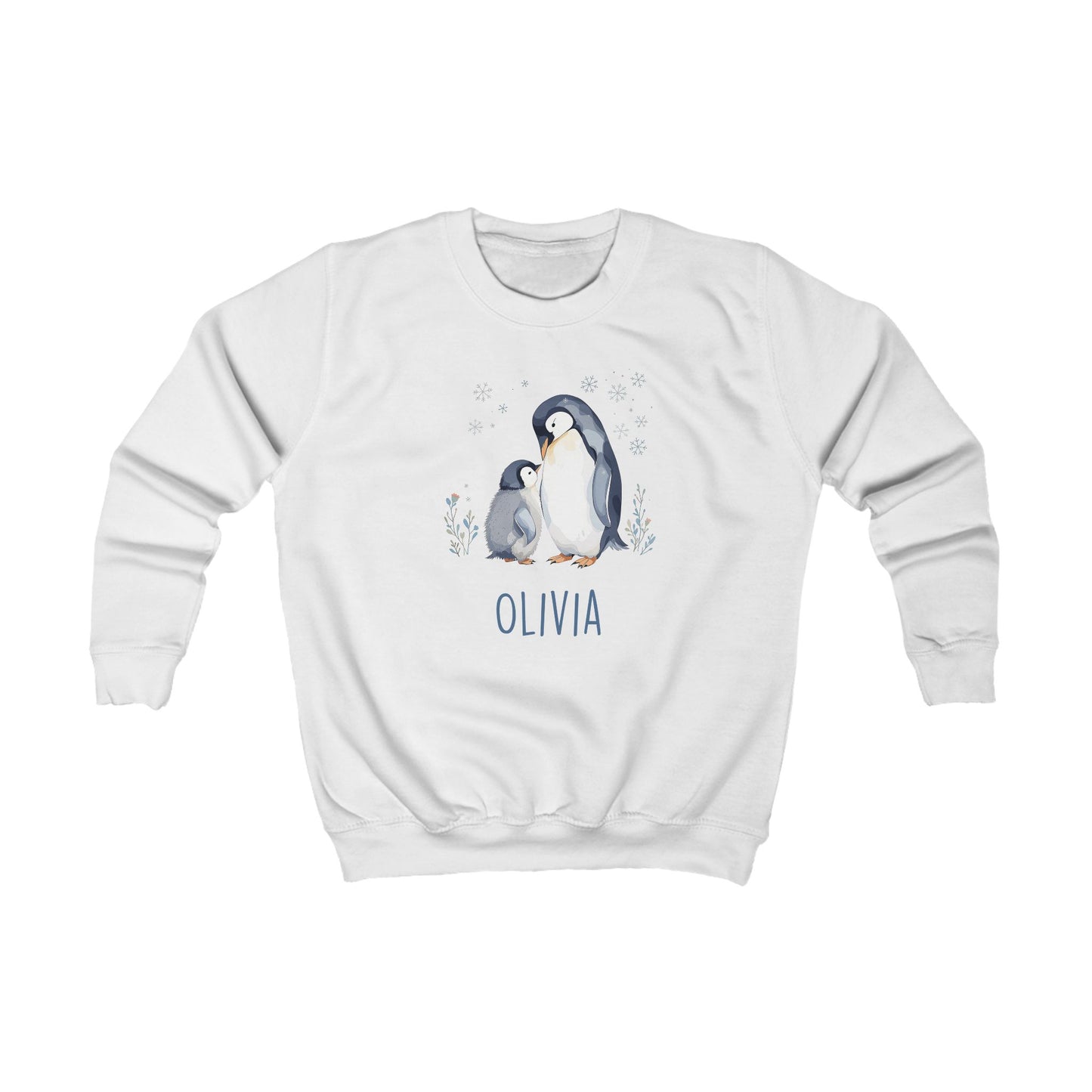 Matching Family Penguin Sweatshirts – Personalised Name Jumpers for Mum & Child | Custom Winter Christmas Sweater Set