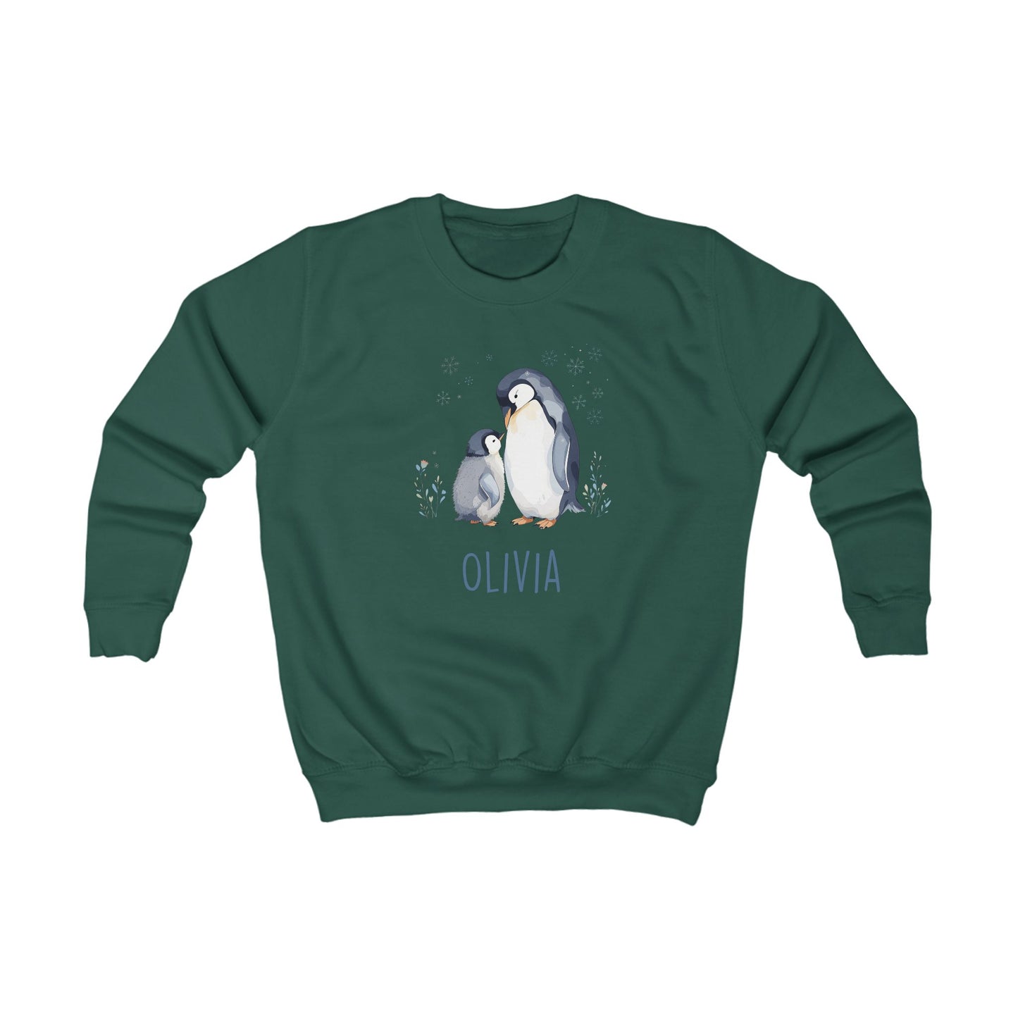 Matching Family Penguin Sweatshirts – Personalised Name Jumpers for Mum & Child | Custom Winter Christmas Sweater Set