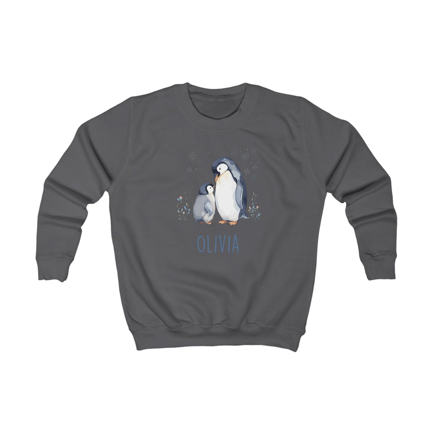 Matching Family Penguin Sweatshirts – Personalised Name Jumpers for Mum & Child | Custom Winter Christmas Sweater Set