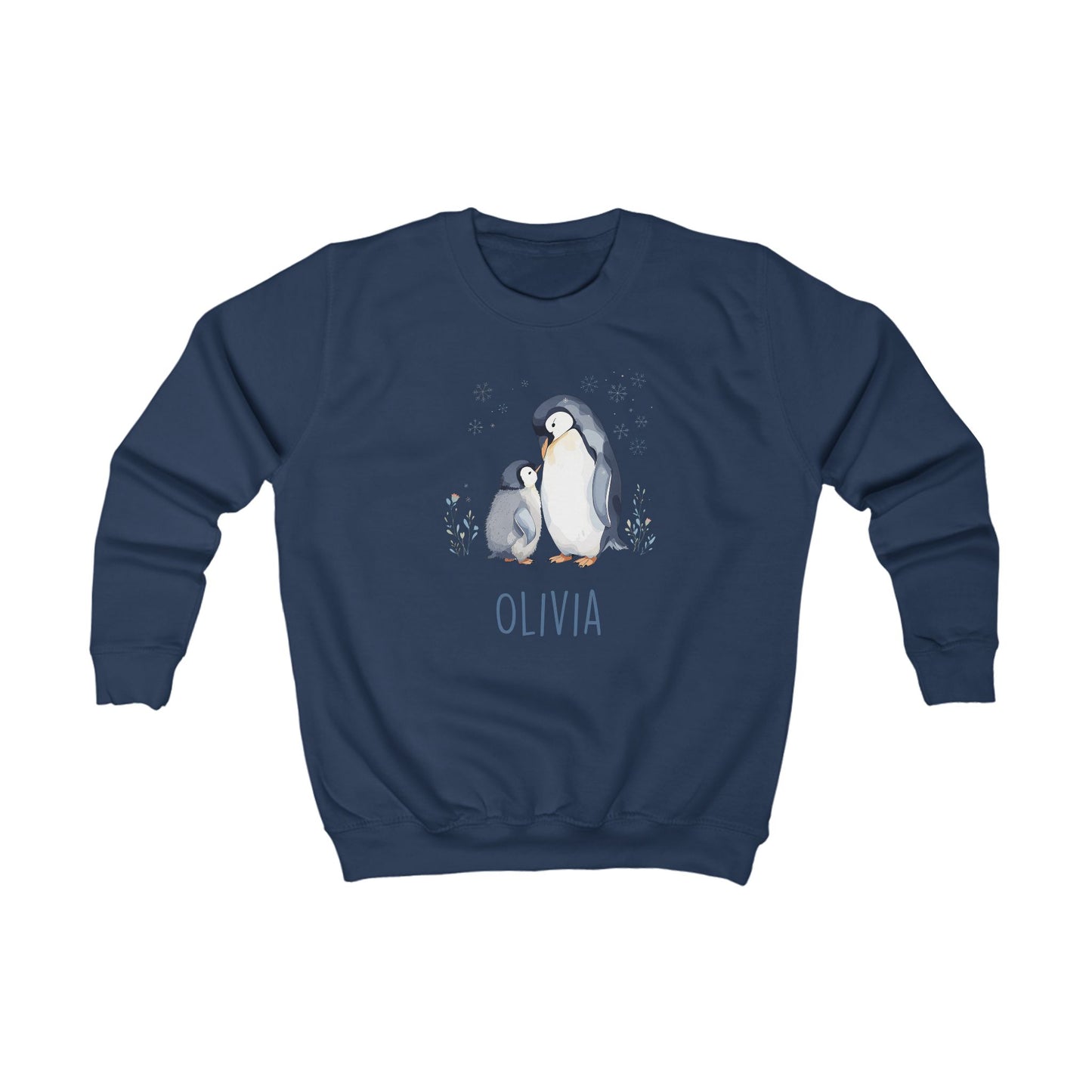 Matching Family Penguin Sweatshirts – Personalised Name Jumpers for Mum & Child | Custom Winter Christmas Sweater Set
