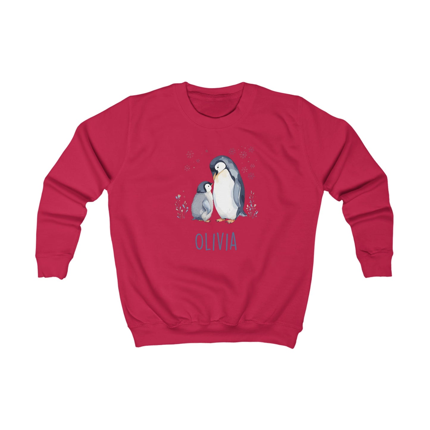 Matching Family Penguin Sweatshirts – Personalised Name Jumpers for Mum & Child | Custom Winter Christmas Sweater Set