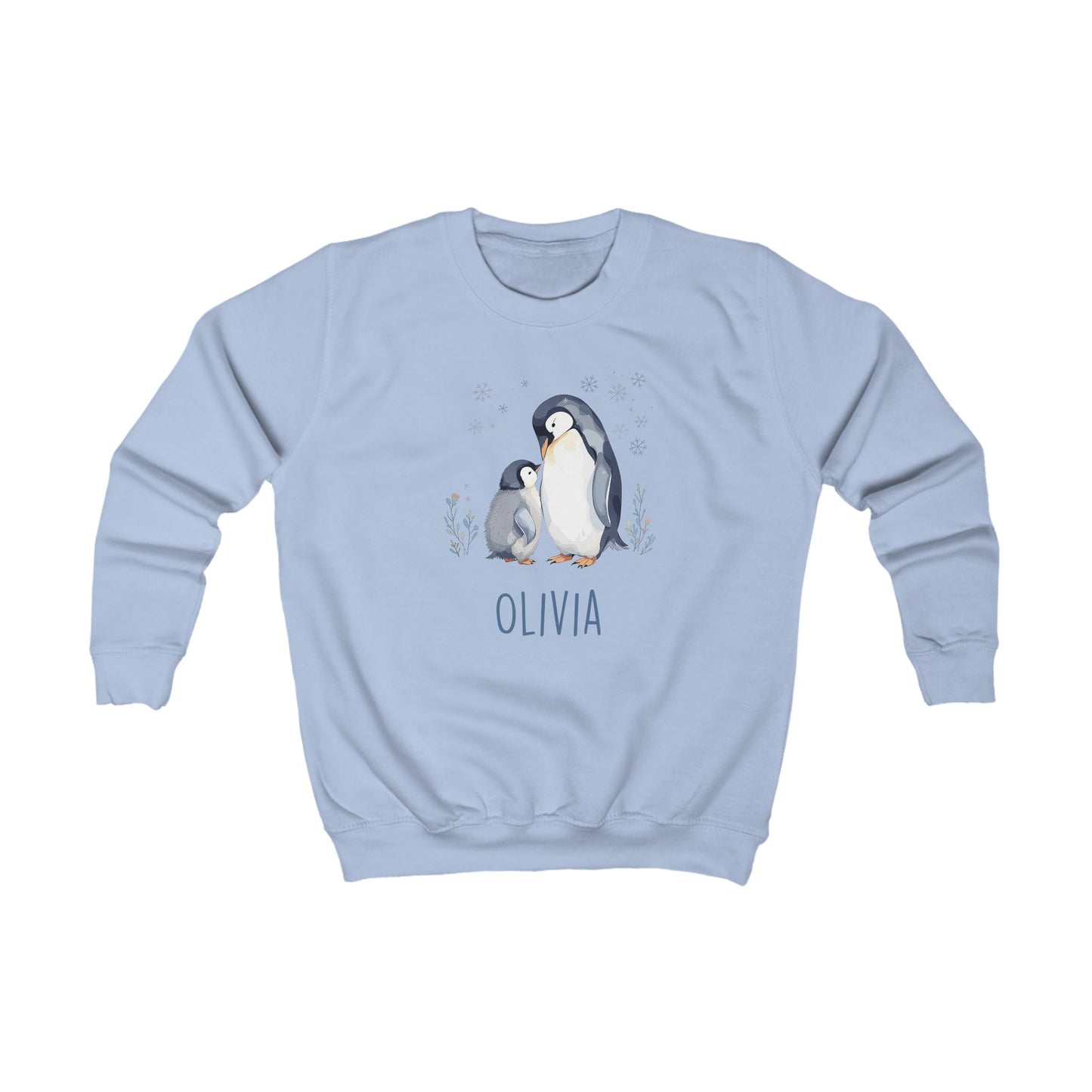Matching Family Penguin Sweatshirts – Personalised Name Jumpers for Mum & Child | Custom Winter Christmas Sweater Set