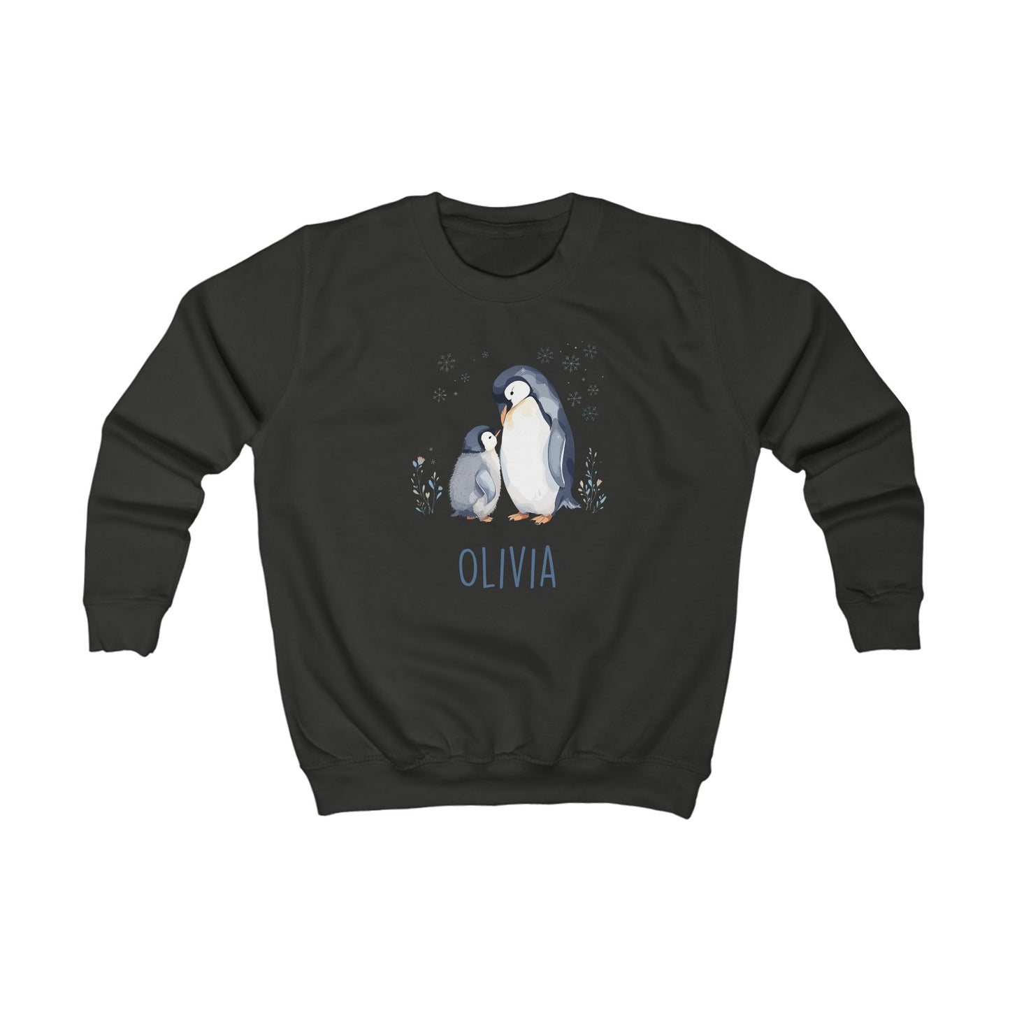 Matching Family Penguin Sweatshirts – Personalised Name Jumpers for Mum & Child | Custom Winter Christmas Sweater Set