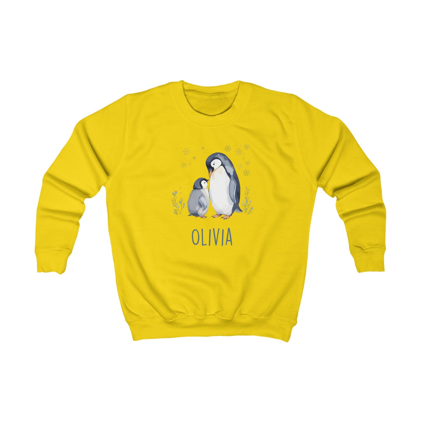 Matching Family Penguin Sweatshirts – Personalised Name Jumpers for Mum & Child | Custom Winter Christmas Sweater Set