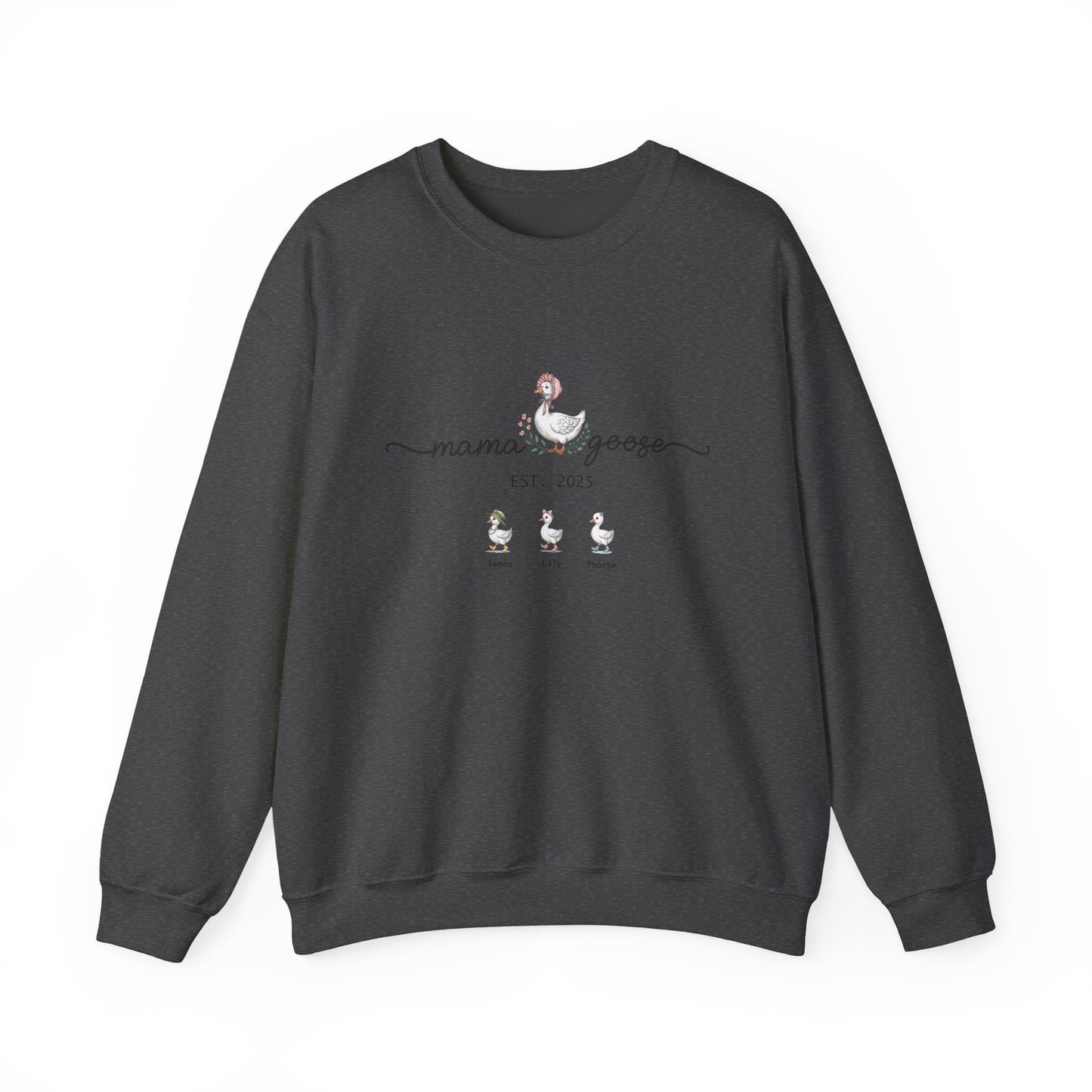 Personalised Mama Goose Sweatshirt – Custom Mum Family Goose Jumper with Kids’ Names