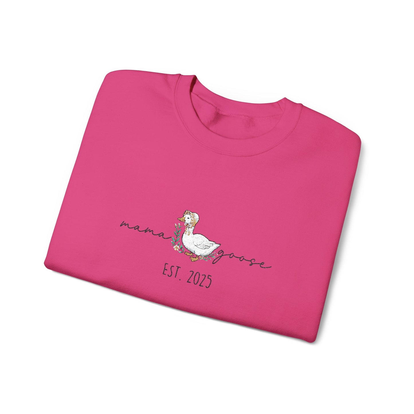 Personalised Embroidered Mama Goose Sweatshirt – Custom Year Mom Sweater