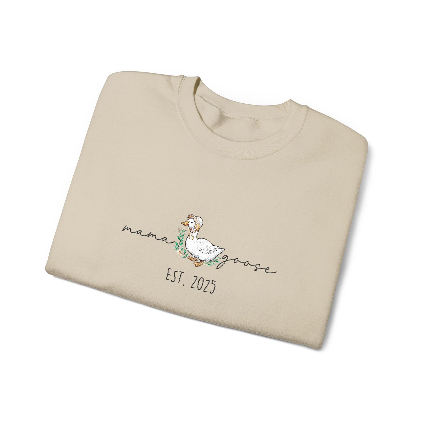 Personalised Embroidered Mama Goose Sweatshirt – Custom Year Mom Sweater