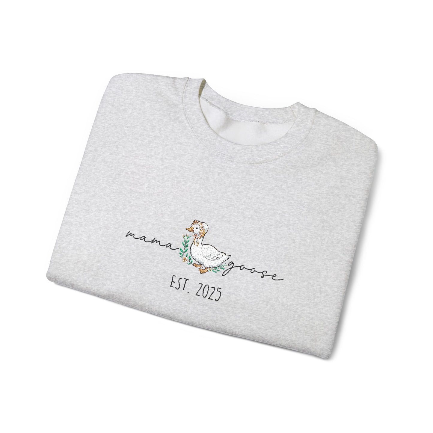 Personalised Embroidered Mama Goose Sweatshirt – Custom Year Mom Sweater
