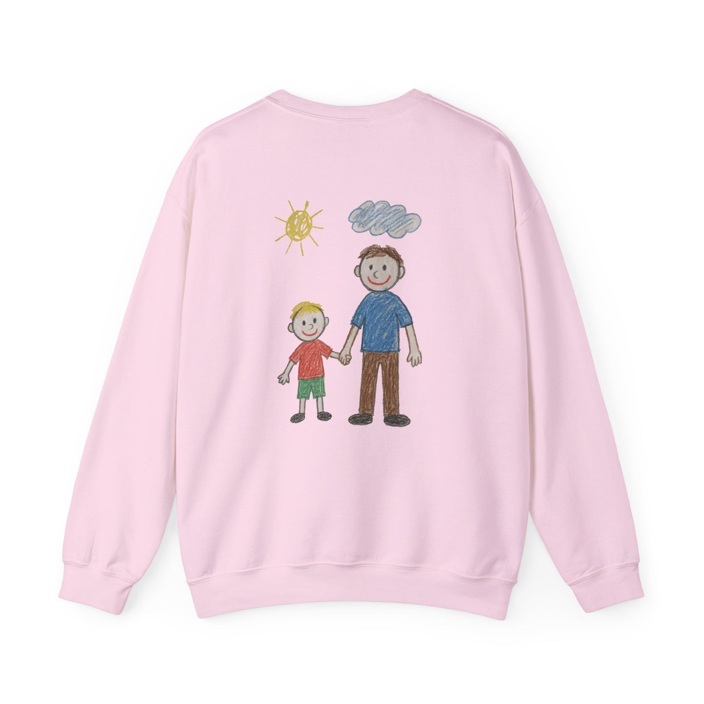 Mens Personalised Kids Drawing Sweatshirt – Custom Child’s Artwork Printed on Back