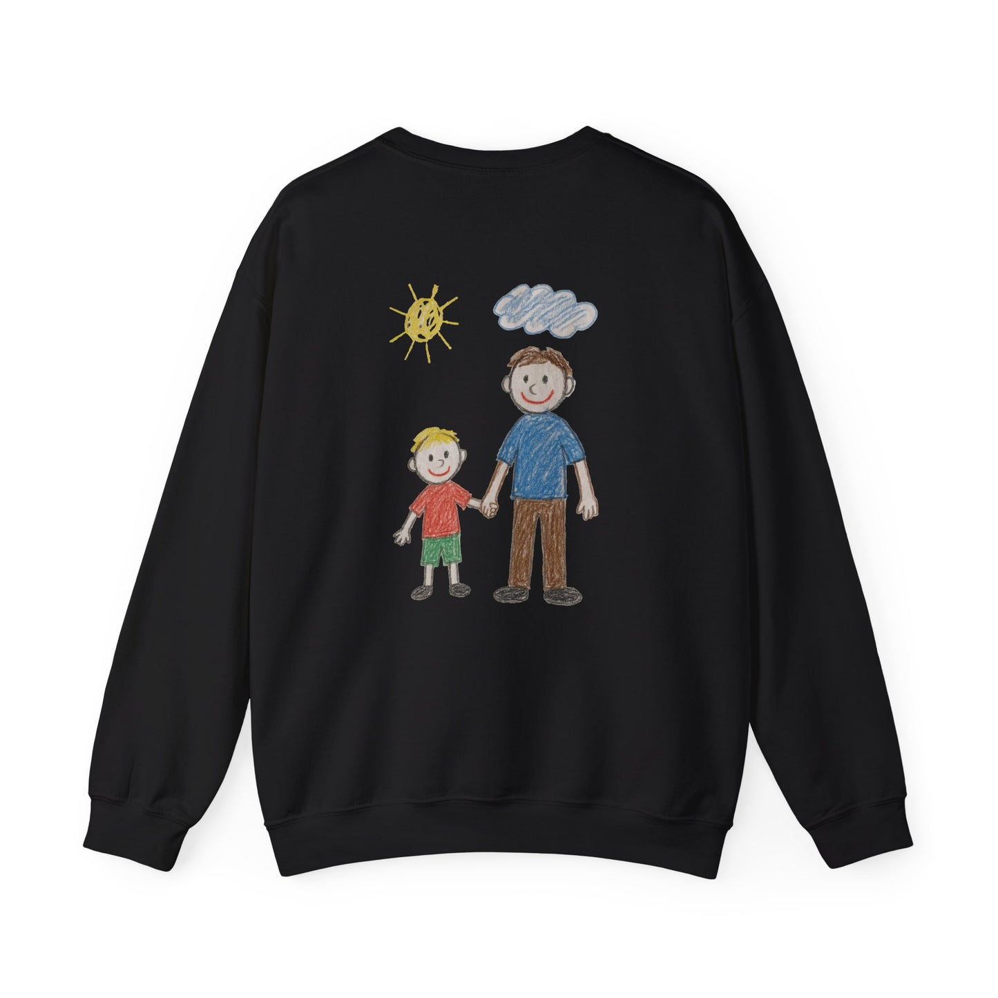 Mens Personalised Kids Drawing Sweatshirt – Custom Child’s Artwork Printed on Back