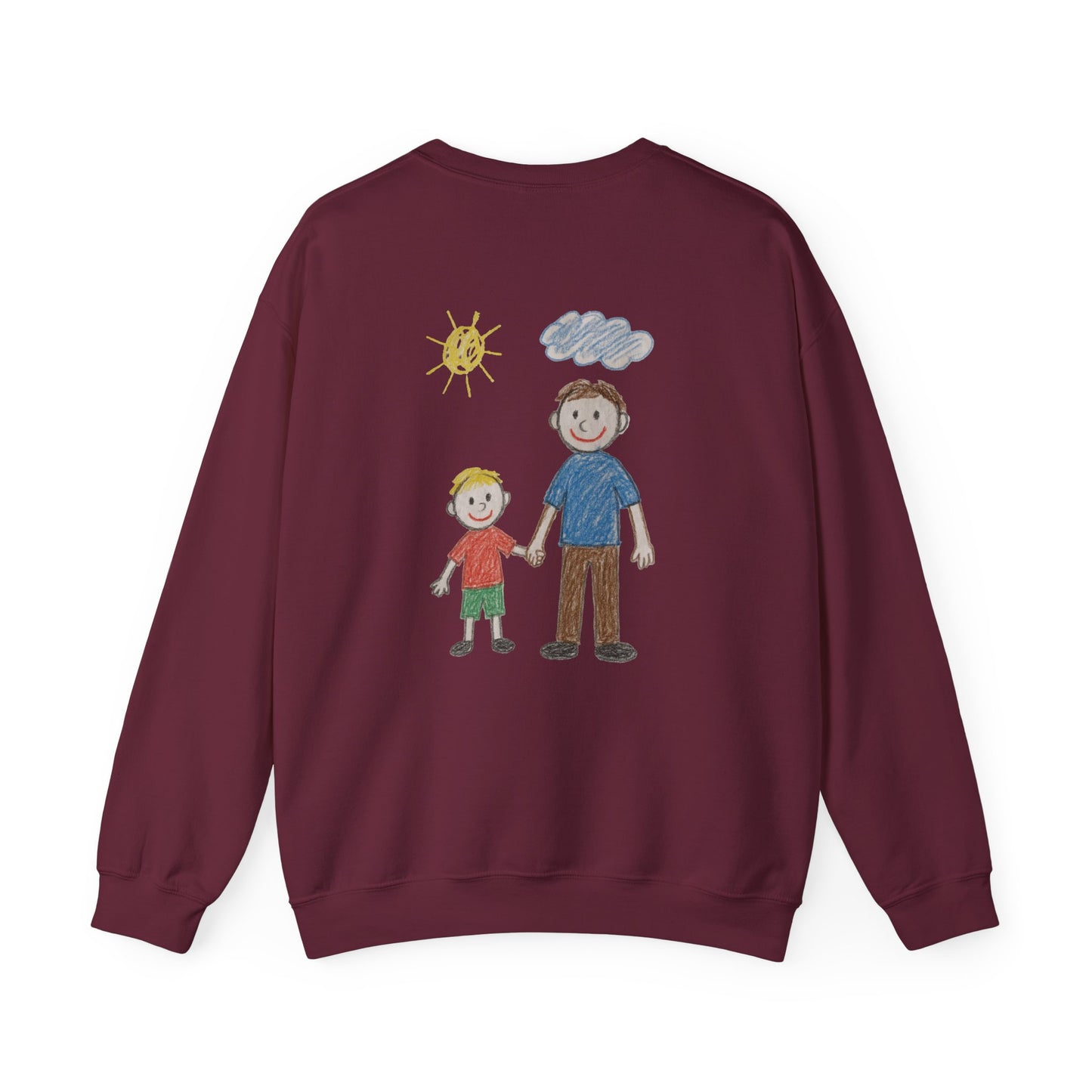 Mens Personalised Kids Drawing Sweatshirt – Custom Child’s Artwork Printed on Back