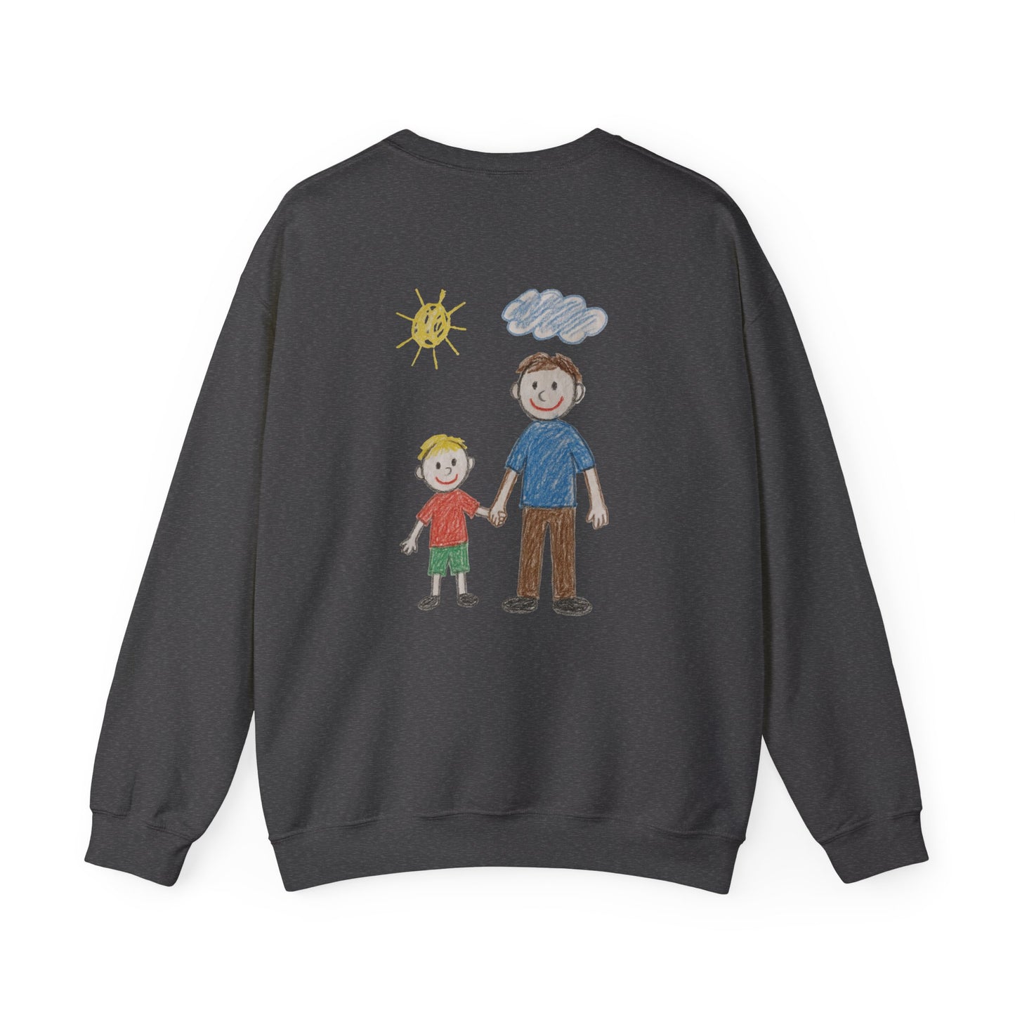 Mens Personalised Kids Drawing Sweatshirt – Custom Child’s Artwork Printed on Back
