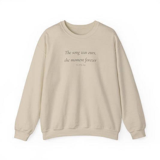 Personalised Wedding Sweatshirt – First Dance Lyric & Date Keepsake