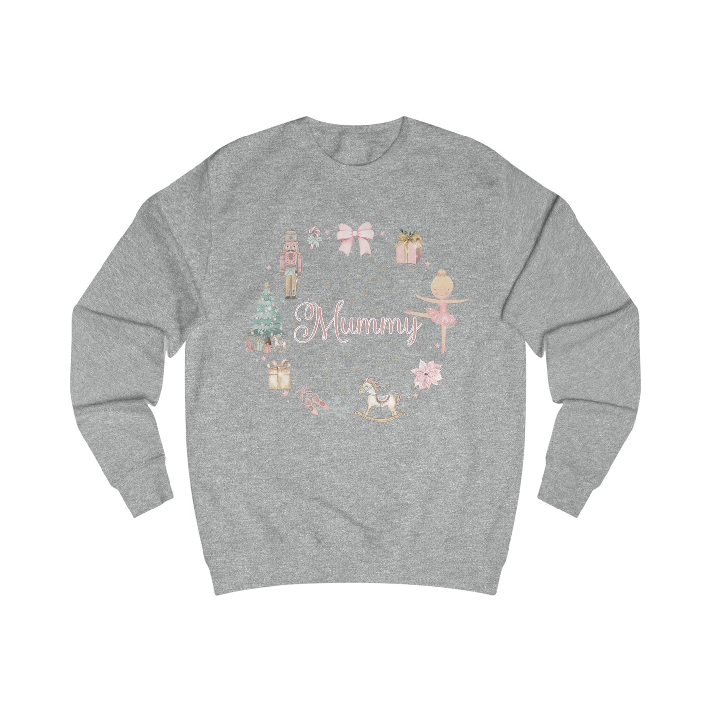 Personalised “Mummy” Christmas Sweatshirt – Nutcracker, Ballerina & Festive Design | Matching Family Christmas Jumper | Custom Name Sweater