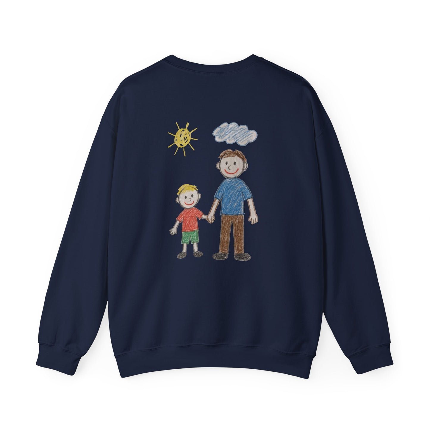 Mens Personalised Kids Drawing Sweatshirt – Custom Child’s Artwork Printed on Back
