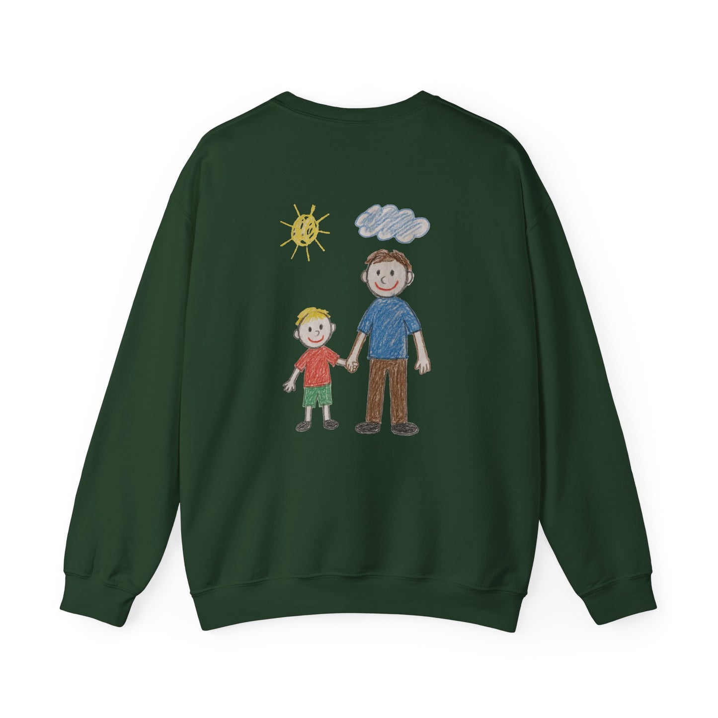 Mens Personalised Kids Drawing Sweatshirt – Custom Child’s Artwork Printed on Back