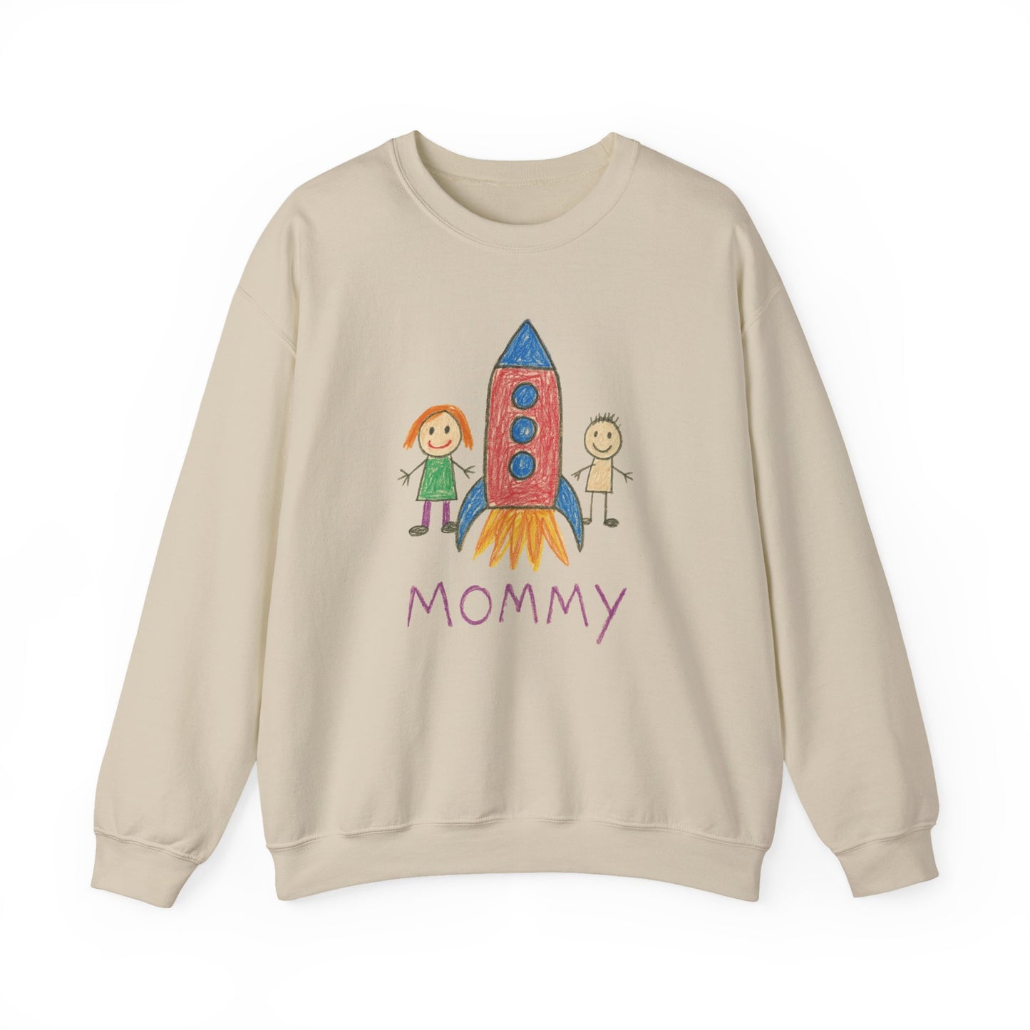 Ladies Personalised Kids Drawing Sweatshirt – Custom Child’s Artwork Printed on Front