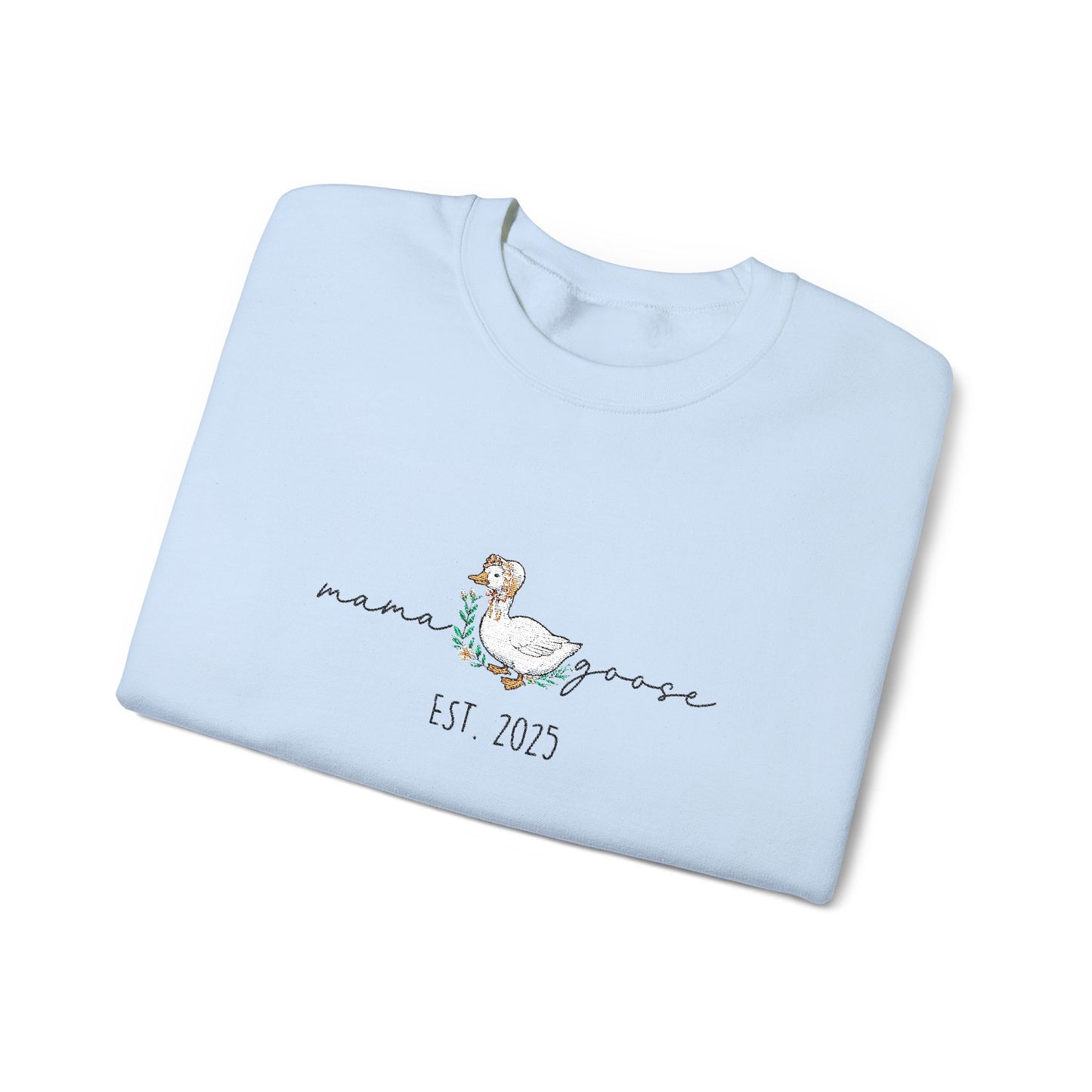 Personalised Embroidered Mama Goose Sweatshirt – Custom Year Mom Sweater