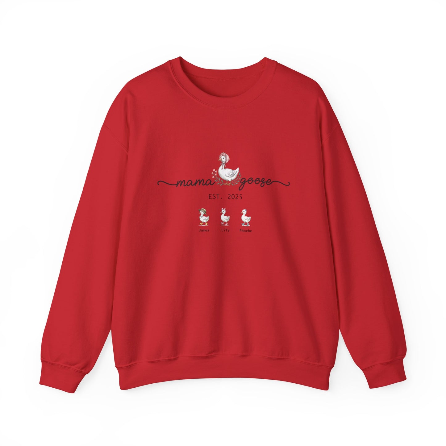 Personalised Mama Goose Sweatshirt – Custom Mum Family Goose Jumper with Kids’ Names