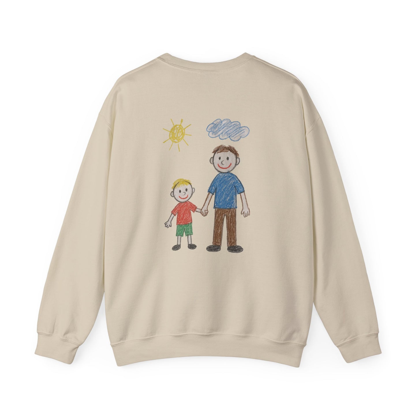 Mens Personalised Kids Drawing Sweatshirt – Custom Child’s Artwork Printed on Back
