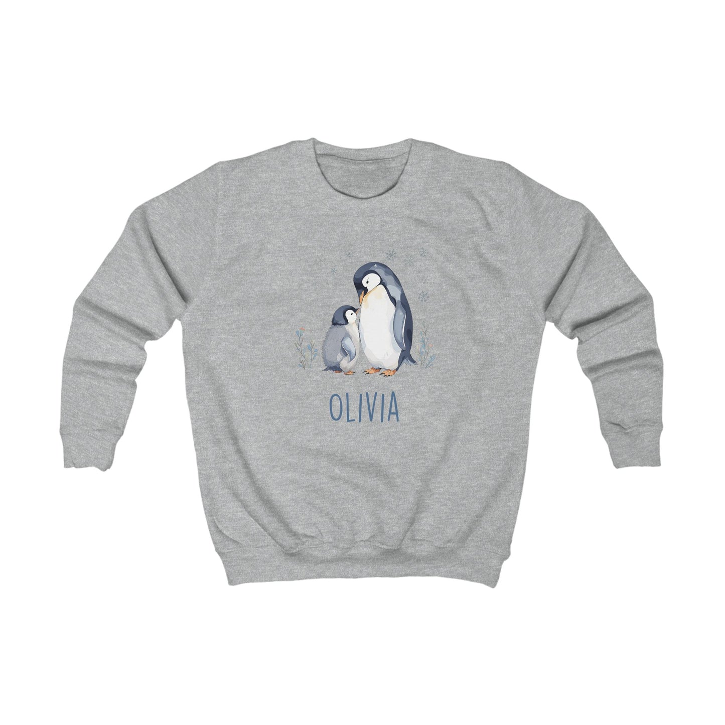 Matching Family Penguin Sweatshirts – Personalised Name Jumpers for Mum & Child | Custom Winter Christmas Sweater Set