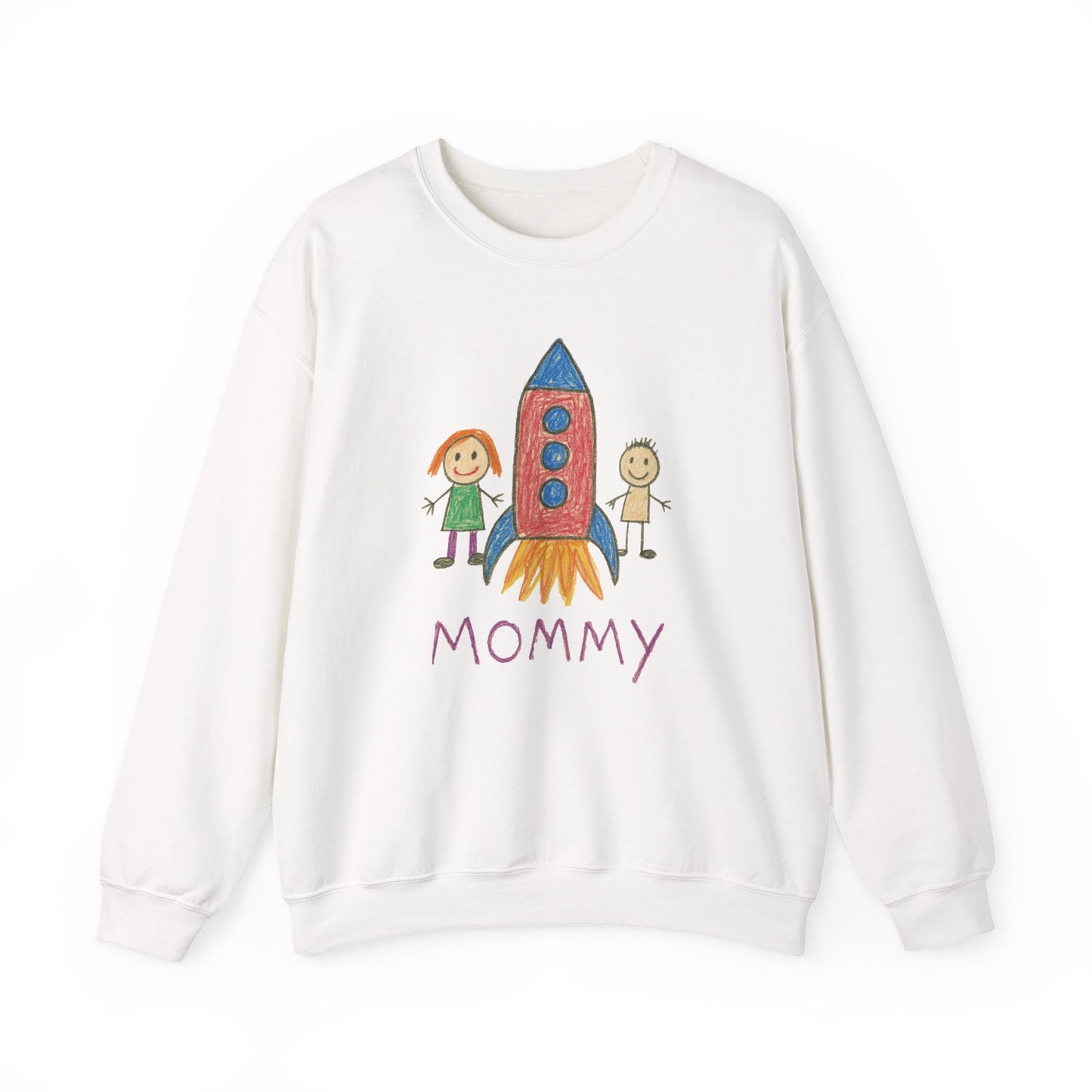 Ladies Personalised Kids Drawing Sweatshirt – Custom Child’s Artwork Printed on Front