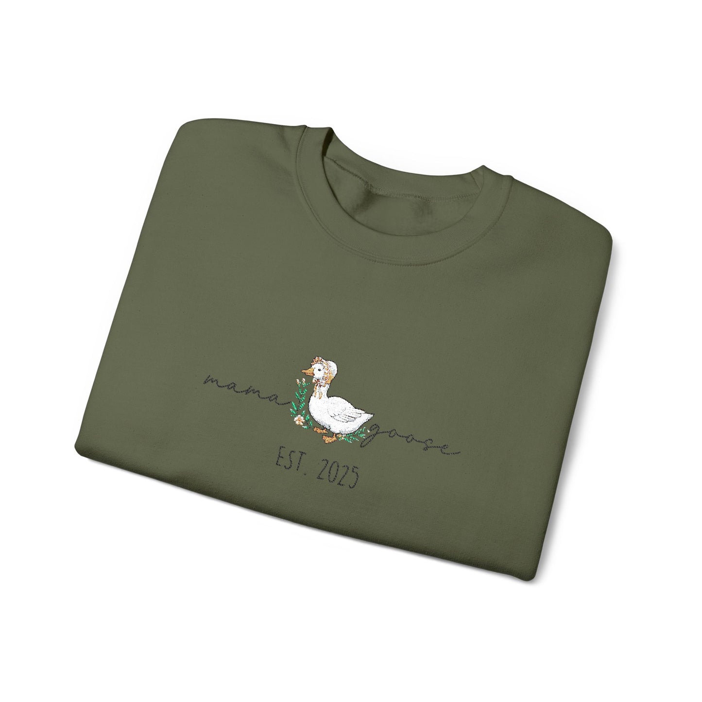 Personalised Embroidered Mama Goose Sweatshirt – Custom Year Mom Sweater
