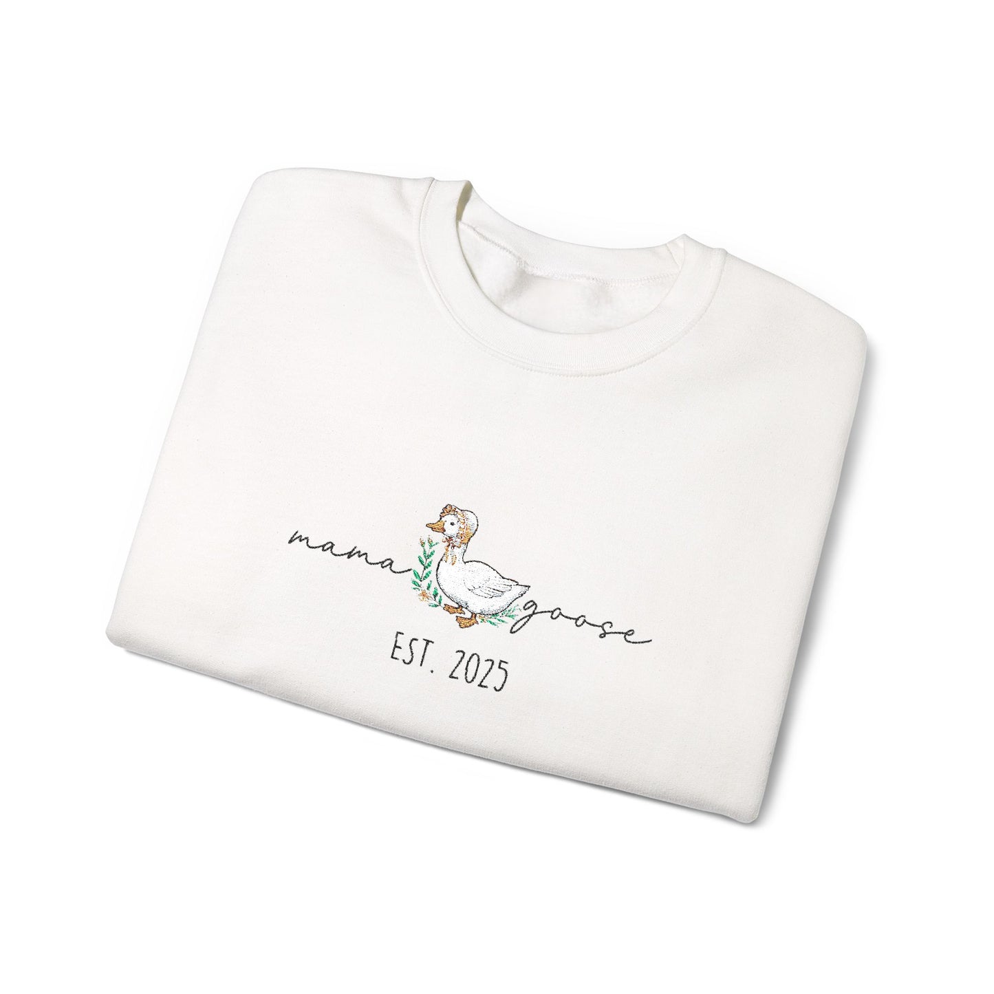 Personalised Embroidered Mama Goose Sweatshirt – Custom Year Mom Sweater