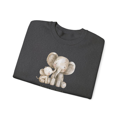 Personalised Mama Est. Year Sweatshirt – Elephant Mama & Baby Design