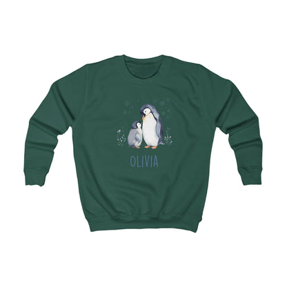Matching Family Penguin Sweatshirts – Personalised Name Jumpers for Mum & Child | Custom Winter Christmas Sweater Set