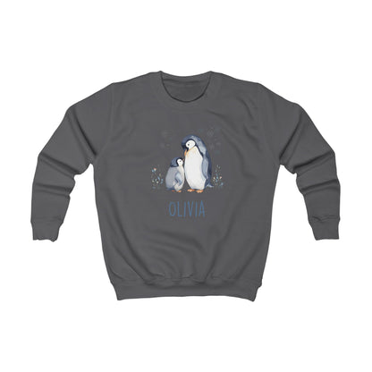 Matching Family Penguin Sweatshirts – Personalised Name Jumpers for Mum & Child | Custom Winter Christmas Sweater Set