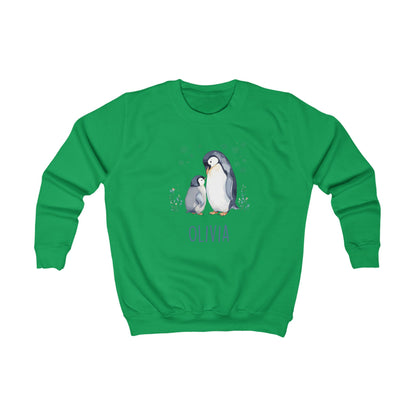 Matching Family Penguin Sweatshirts – Personalised Name Jumpers for Mum & Child | Custom Winter Christmas Sweater Set