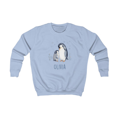 Matching Family Penguin Sweatshirts – Personalised Name Jumpers for Mum & Child | Custom Winter Christmas Sweater Set