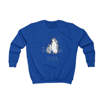 Matching Family Penguin Sweatshirts – Personalised Name Jumpers for Mum & Child | Custom Winter Christmas Sweater Set