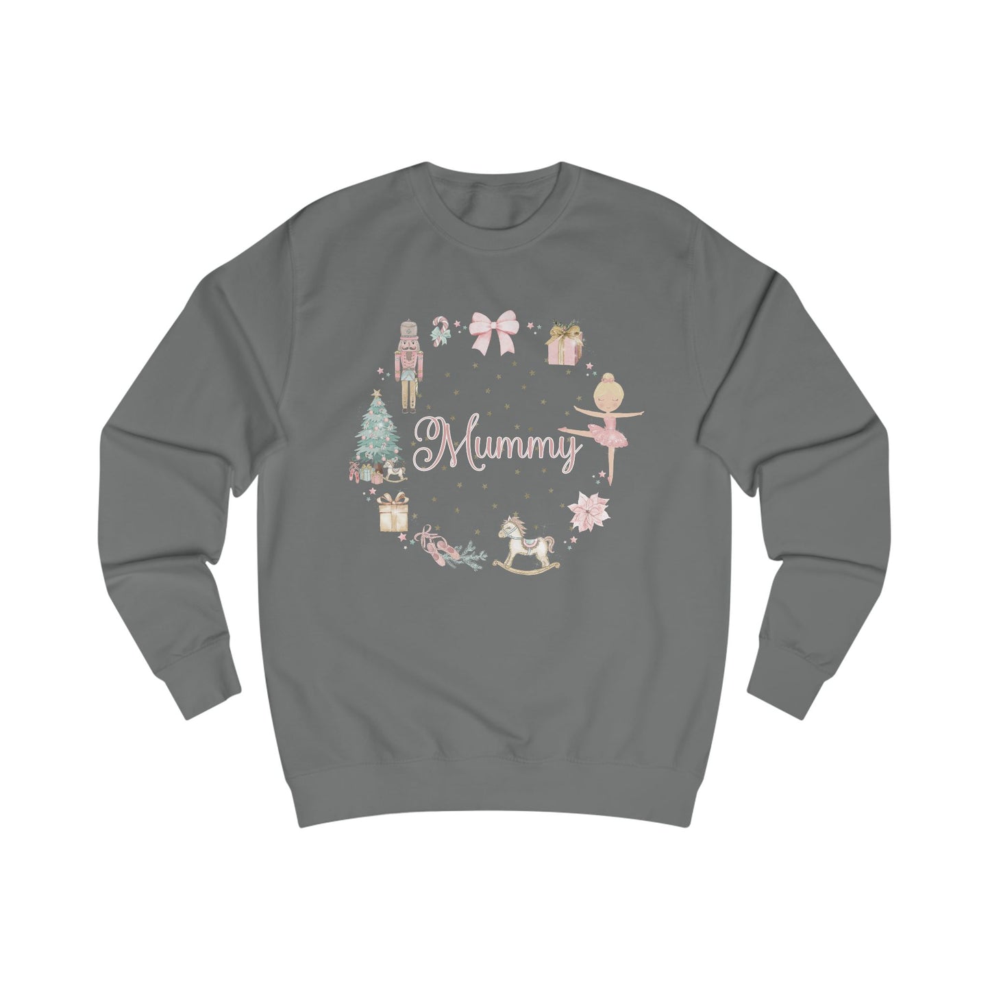Personalised “Mummy” Christmas Sweatshirt – Nutcracker, Ballerina & Festive Design | Matching Family Christmas Jumper | Custom Name Sweater