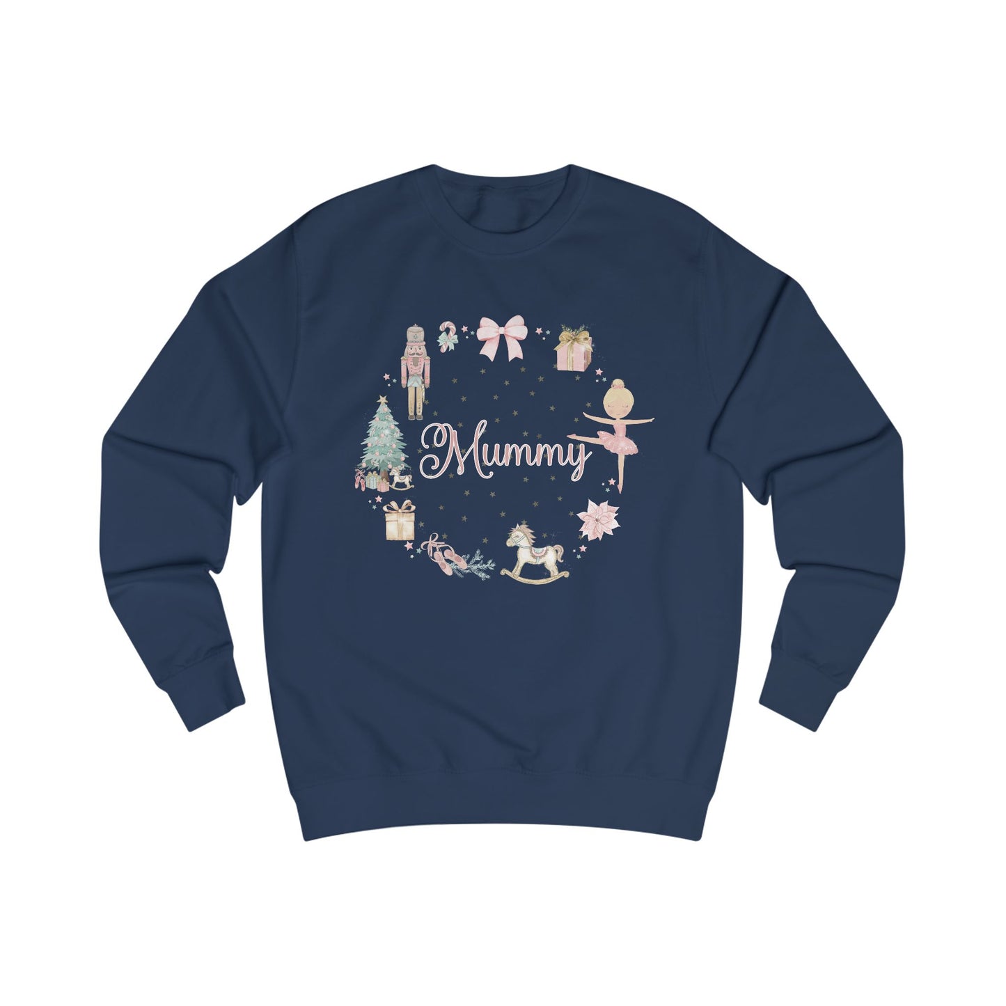 Personalised “Mummy” Christmas Sweatshirt – Nutcracker, Ballerina & Festive Design | Matching Family Christmas Jumper | Custom Name Sweater