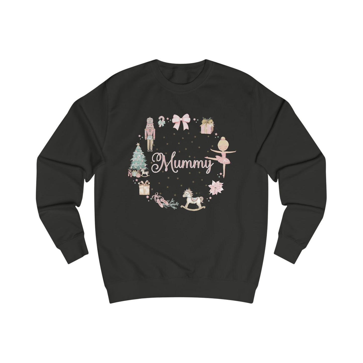 Personalised “Mummy” Christmas Sweatshirt – Nutcracker, Ballerina & Festive Design | Matching Family Christmas Jumper | Custom Name Sweater