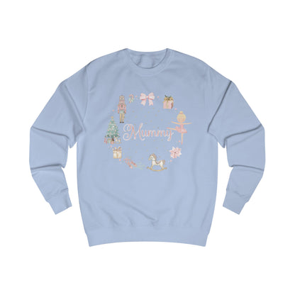 Personalised “Mummy” Christmas Sweatshirt – Nutcracker, Ballerina & Festive Design | Matching Family Christmas Jumper | Custom Name Sweater