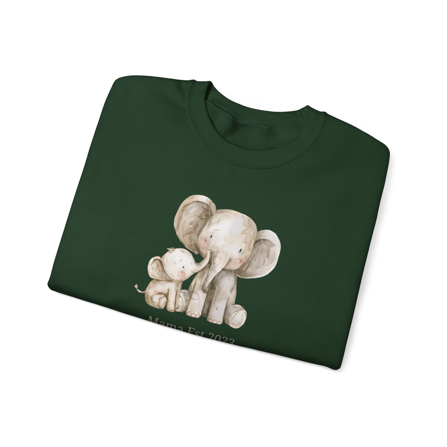 Personalised Mama Est. Year Sweatshirt – Elephant Mama & Baby Design