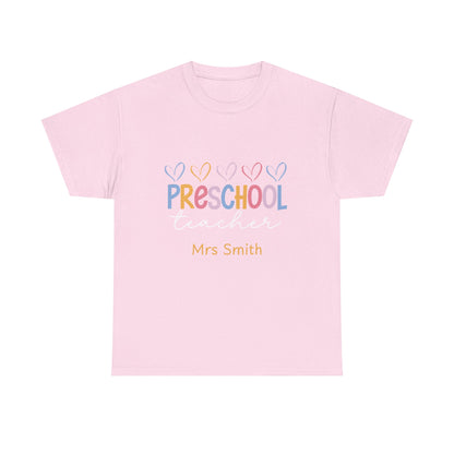 Personalized Preschool Teacher Shirt Custom Name Teacher T-Shirt, Preschool Teachers gift, cute classroom tee, custom teacher appreciation