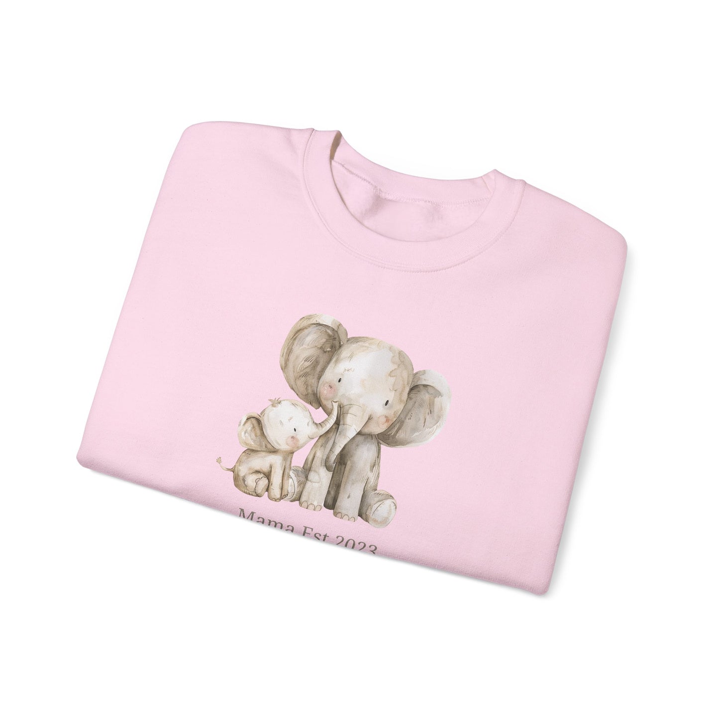 Personalised Mama Est. Year Sweatshirt – Elephant Mama & Baby Design