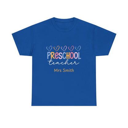 Personalized Preschool Teacher Shirt Custom Name Teacher T-Shirt, Preschool Teachers gift, cute classroom tee, custom teacher appreciation