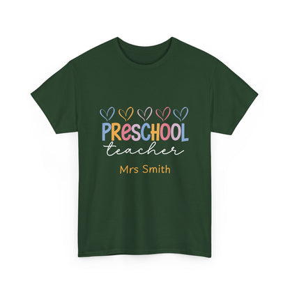Personalized Preschool Teacher Shirt Custom Name Teacher T-Shirt, Preschool Teachers gift, cute classroom tee, custom teacher appreciation