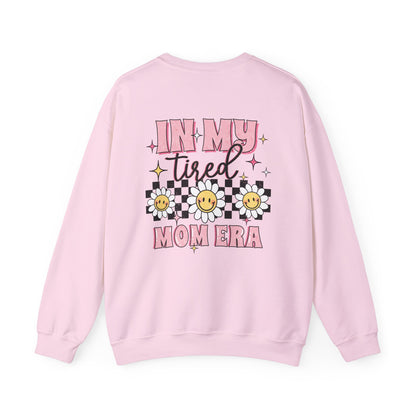 In My Tired Mom Era Sweatshirt - Funny Mom Life Sweater, Cute Retro Flower Jumper, Birthday or Christmas Gift for Moms
