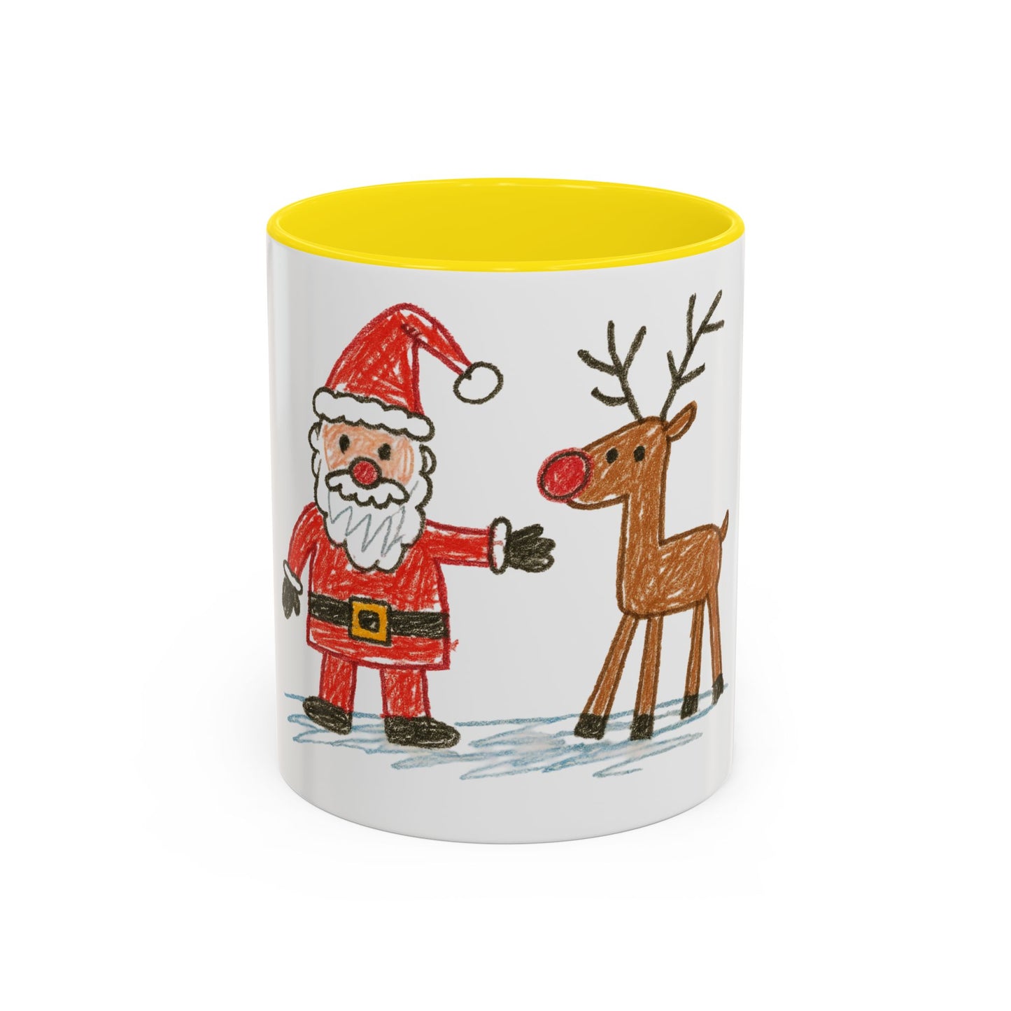 Personalised Kids’ Drawing Mug – Custom Artwork Ceramic Mug with Colour Handle & Interior (11oz, Dishwasher & Microwave Safe)