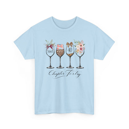 40th Birthday Shirt for Women -Chapter Forty T-Shirt, 1985 Birthday Gift, Turning 40 Celebration Tee Ladies fortieth Birthday Gift