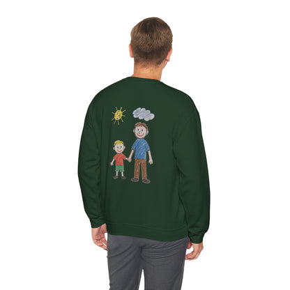 Mens Personalised Kids Drawing Sweatshirt – Custom Child’s Artwork Printed on Back