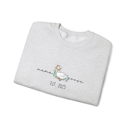 Personalised Embroidered Mama Goose Sweatshirt – Custom Year Mom Sweater